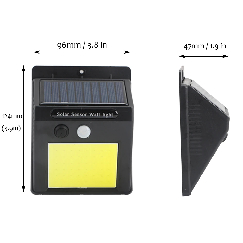48 Светодиодный светильник на солнечных батареях для наружного освещения, водонепроницаемый IP65 садовый светильник для тропинки, инфракрасный датчик движения PIR, настенный светильник