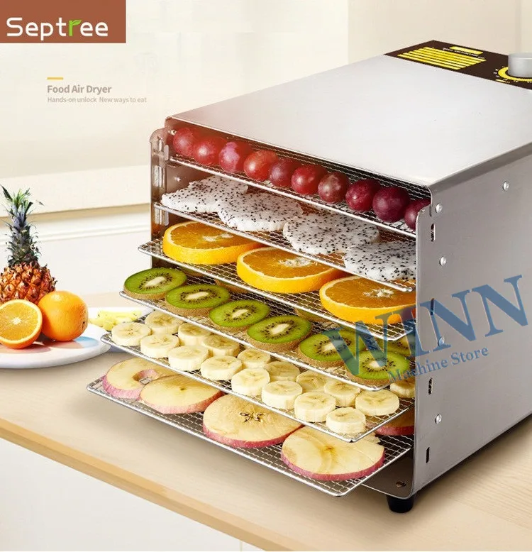 

Topone Stainless Steel Dehydrator 6-layer dried fruit machine household pet jerky maker vegetable herb food drying machine