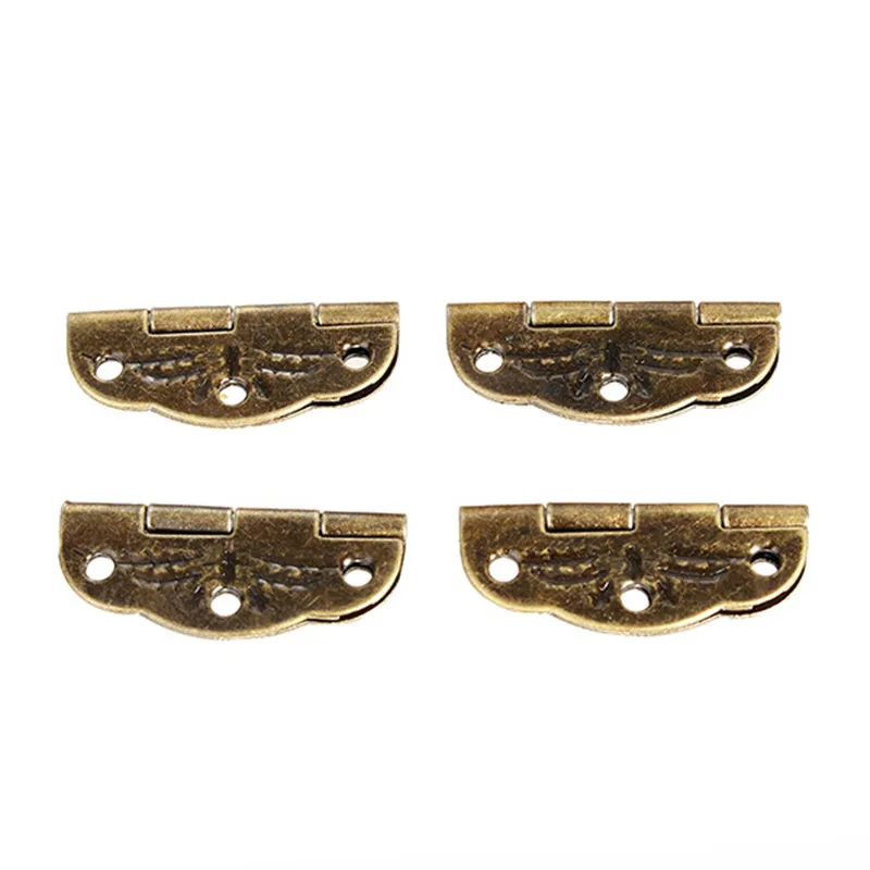 4pcs Jewelry Box Hinge Antique Hinge Packaging Accessories Oval Hinge Surface Mounted Olive Hinge 6 Hole Iron Hinges 30*22mm