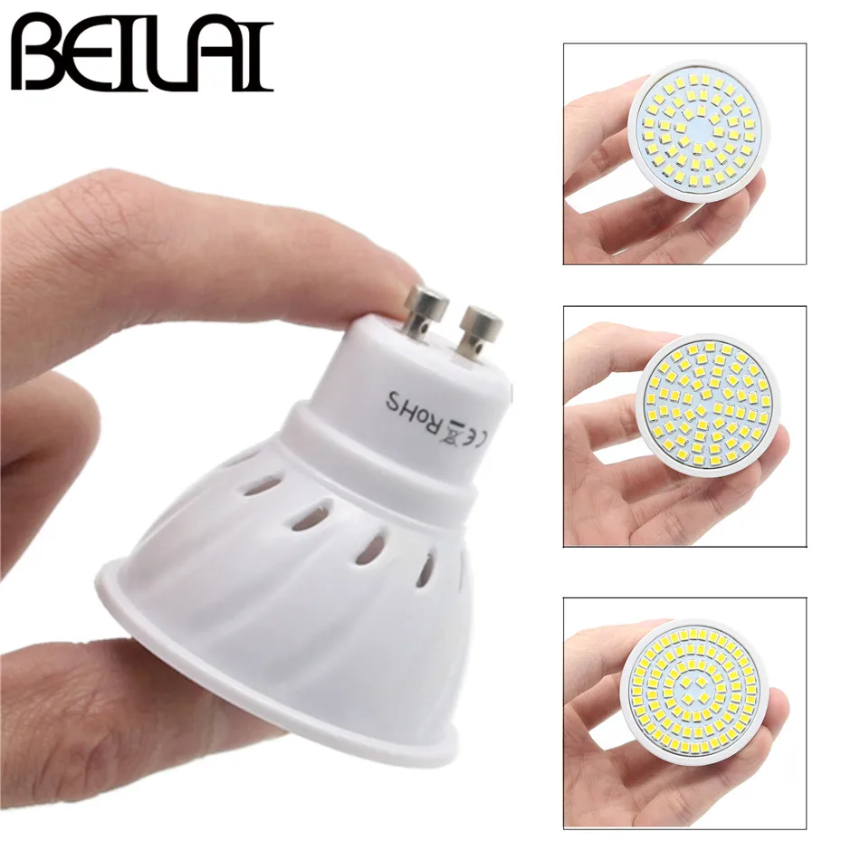 BEILAI 10pcs 2835 GU10 Bombillas Led Bulbs Lights 220V 2835 Lampada De LED Lamp GU 10 Ampoule LED Spotlight Candle Luz Lamparas BEILAI 10pcs 2835 GU10 Bombillas Led Bulbs Lights 220V 2835 Lampada De LED Lamp GU 10 Ampoule LED Spotlight Candle Luz Lamparas