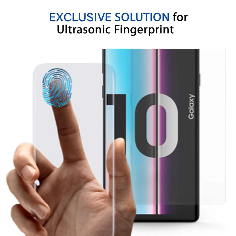

3D Full Curved Screen Protective Glass For Samsung Galaxy S10 Plus S8 S9 Plus Fingerprint Unlock Film For Samsung Galaxy M10 M20