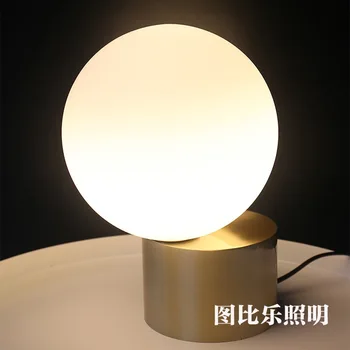 

modern led glass ball table lamp Night Lighting Living Room Bed Head Simple Post Nordic Metal Glass Ball Table Lamp