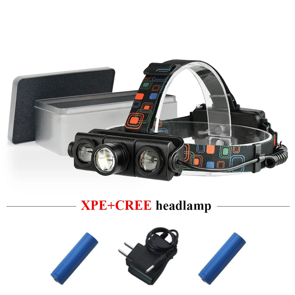 

Zoom 3 cree xml t6 ledheadlamp Independent adjustment direction headlight waterproof led headlamp use 18650 battery car charger