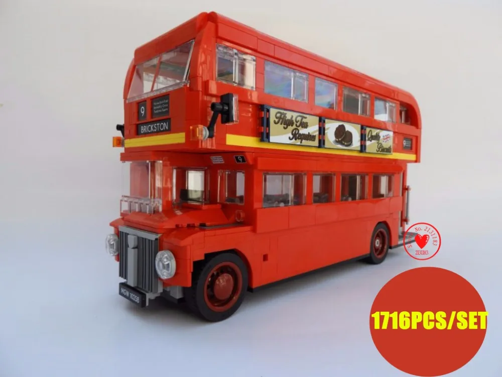 

New Technic series London city Red Bus ideas fit legoings technic city model Building Blocks Bricks diy Toys 10258 gift kid toy