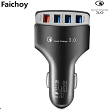 Faichoy высокое качество 4 Порты и разъёмы зарядных порта USB для автомобиля Зарядное устройство 5V 7A быстрая Беспроводная зарядка для 3,0 автомобиля-Зарядное устройство адаптер для iPhone samsung Xiaomi huawei планшет