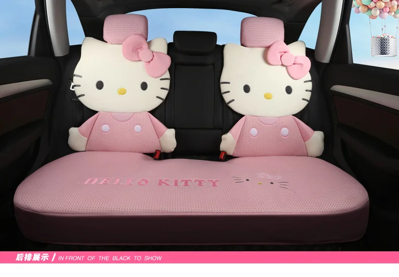 Женская одежда для девочек на все сезоны с милым мультяшным принтом «hello kitty», Шелковый Универсальный комплект для автомобильных сидений