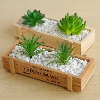 

Antique Wooden Table Sundries Container Cosmetics Storage Box Flower Pot Home Multifunctional Office Home Decoration Flower Pots