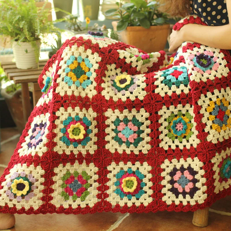 ^Cheap Handmade hot sale Hand hooked fashion crochet blanket cushion pastoral style gift ^Cheap Handmade hot sale Hand hooked fashion crochet blanket cushion pastoral style gift