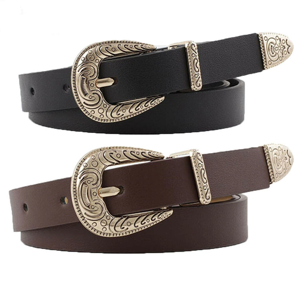 19 新 Hirigin 高級ストリート古典男性と女性のレトロなベルトバックルプリントウエストベルトカジュアル Men S Belts Aliexpress