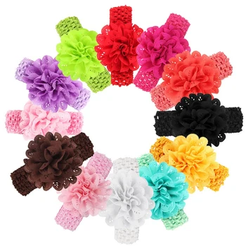 

Colorful Baby Headband Girl Chiffon 3D Flower Hair Accessories hairband Infant Hair Weave band ZV37