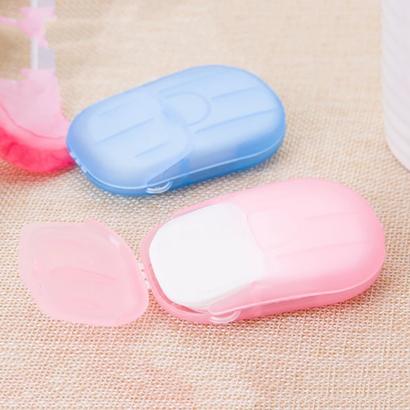 20Pcs/Box Disposable Boxed Soap Paper Easy To Carry Travel Soap And Box Bathroom Accessories Bathroom Set