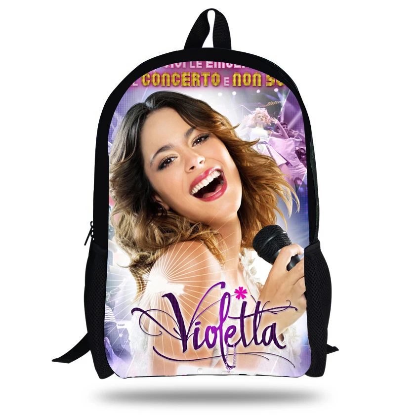 16-дюймовый Mochila рюкзак Violetta для подростков девочек Diario Виолетта сумка детская школьная сумка модная детская одежда школьные рюкзаки в режиме онлайн