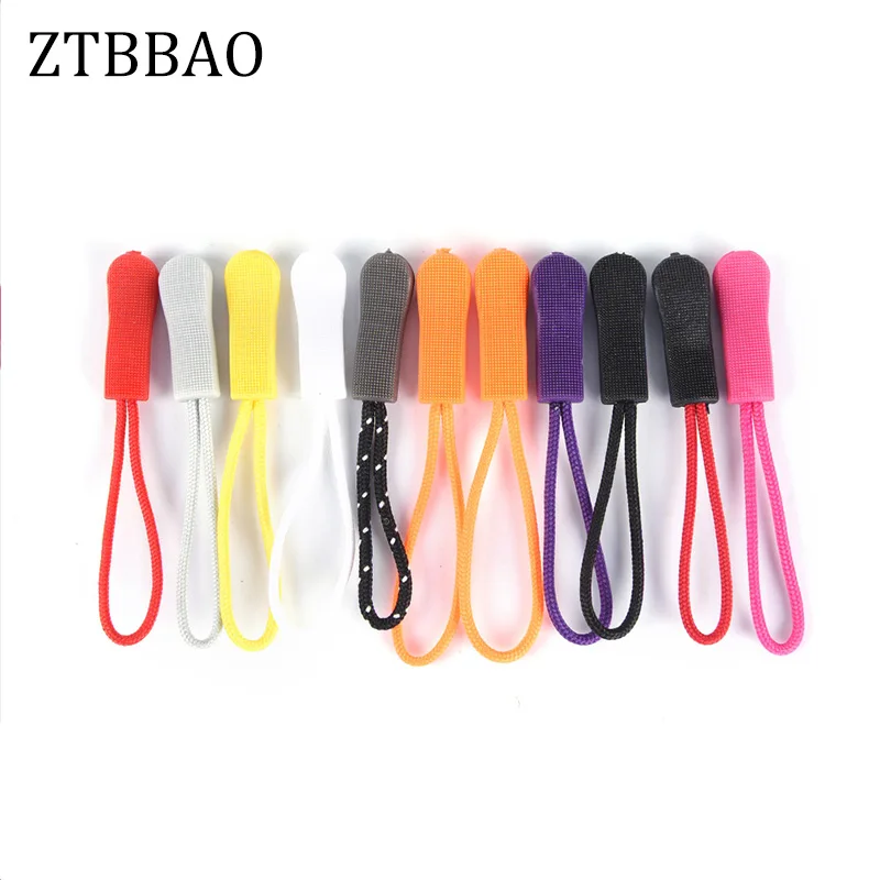 High Quality 10pcs Zipper Pulls Replacement Zip Cord Puller Slider Jacket Backpack Zippers for Bag Cloth Tent Backpack Accessory