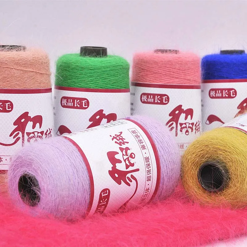 100+40g/Set Genuine Long Plush Mink Velvet Yarn Fine Hand Knitting Thread Eco Friendly Dyed Color Soft Warm Yarn For Cold Winter 3