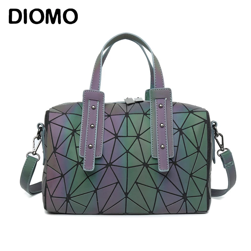 DIOMO جديد وصول مضيئة هندسية المرأة حقائب وسادة حقيبة كتف حقيبة يد بوسطن Crossbody حقيبة للنساء يا