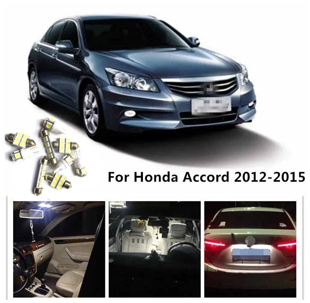 

LOAUT 11pcs White LED Light Bulbs Interior Package Kit For Honda Accord 2012-2015 Map Dome License Plate Light Bulbs