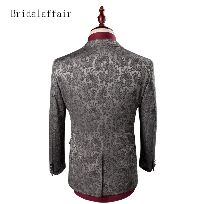 Bridalaffair мужские костюмы с брюками набор Цветочные жаккардовые свадебные для