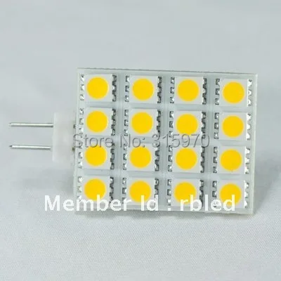 

G4 LED Bi-polarity Capable 16LED 5050smd AC/DC10-30V Square Type 320-352LM Square Cabinet led light 1pcs/lot