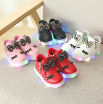 

New Girls LED shoes Children Shoes Sports Casual Running Kids Light Shoes Size 21-30