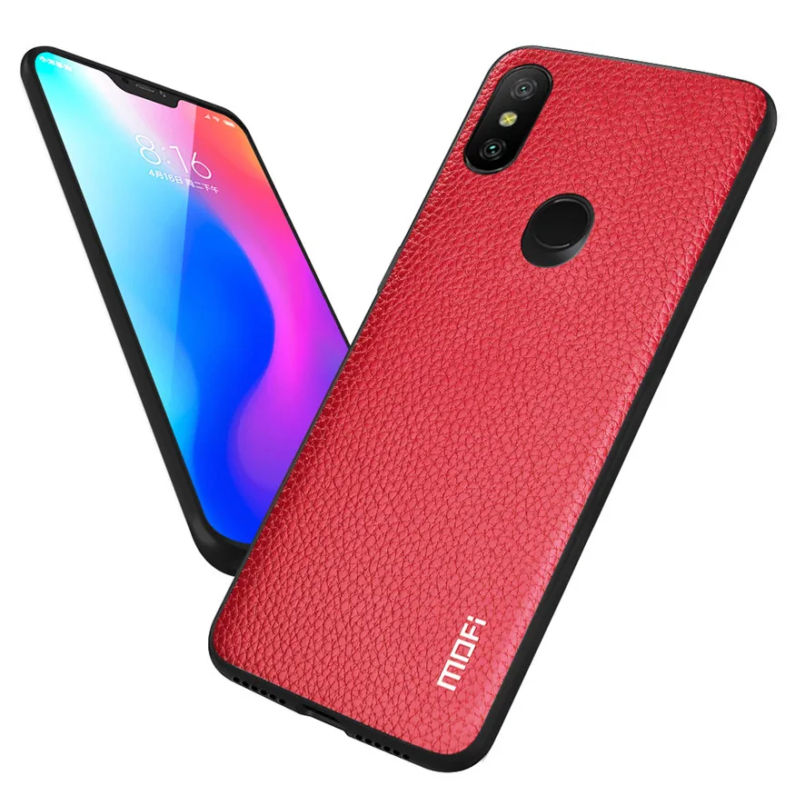 MOFi для Redmi Note 6 Pro чехол задняя крышка для Xiaomi Redmi Note 6 Pro Чехол PU защитный чехол для телефона для Xiaomi противоударный - Цвет: Red