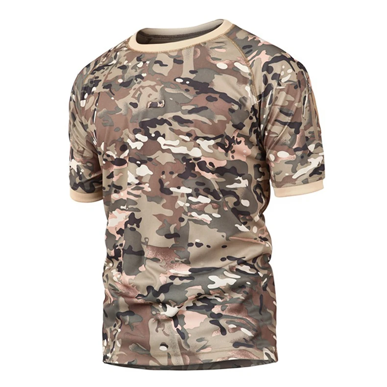 Тактильные фанаты Новая летняя армейская Футболка мужская Военная тактическая футболка быстросохнущие военные футболки дышащая камуфляжная охотничья футболка - Цвет: CP