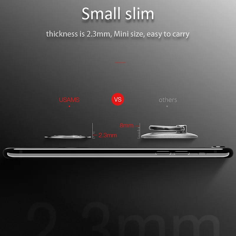 USAMS Ultra thin Ring Holder Finger Ring 360 Degree Rotation Car Phone Holder Mobile Phone Holder Stand For iPhone X XR Samsung USAMS Ultra thin Ring Holder Finger Ring 360 Degree Rotation Car Phone Holder Mobile Phone Holder Stand For iPhone X XR Samsung