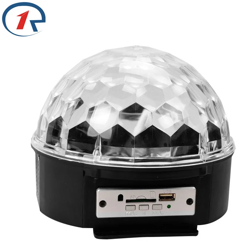 ZjRight хрустальный шар RGB 6 Вт * 3 светодиодный USB музыкальный пульт дистанционного