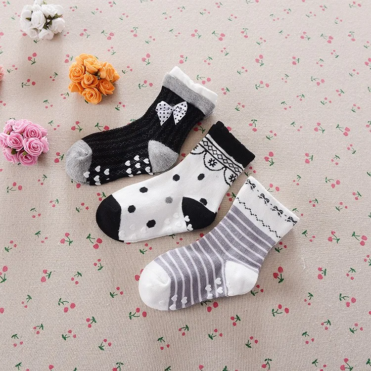 Г. носки с бантом для маленьких девочек Нескользящие chaussettes, хлопковые носки для маленьких детей meias sokken