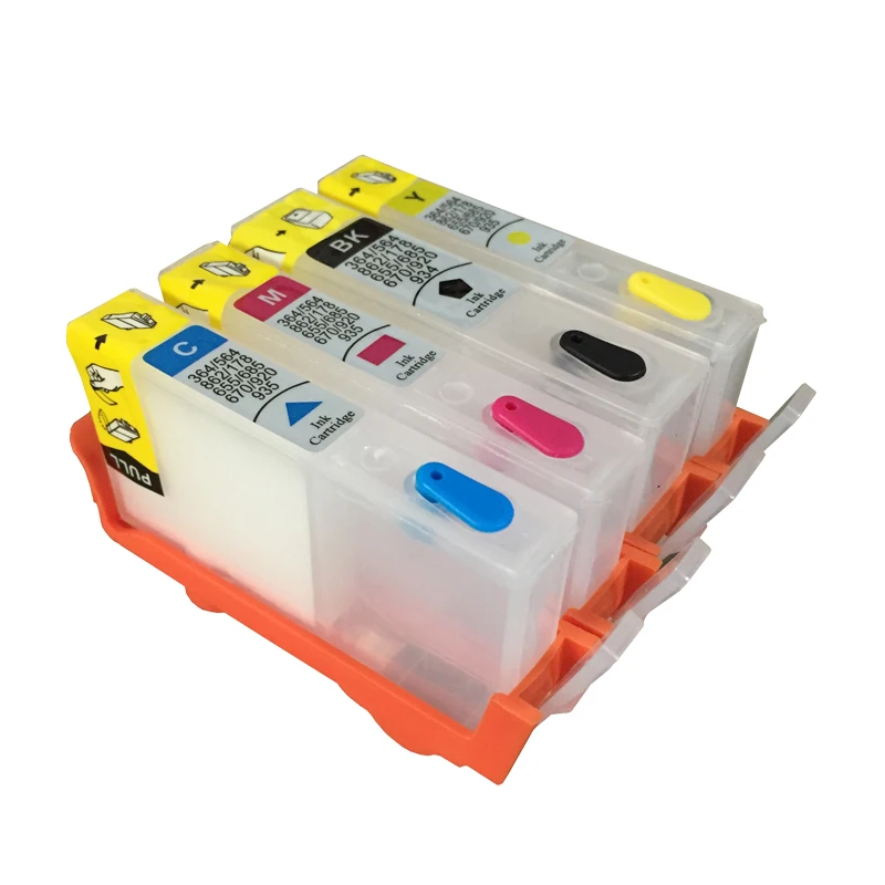 

4 Colors For HP 670 HP670 Empty Refillable Ink Cartridge With Resettable Chip For HP Deskjet 3525 4615 4625 5525 6525 Printer