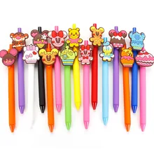 40 шт./партия, креативная мультяшная пищевая торта, качество животных, матовая бочка, Черная гелевая ручка с чернилами, карамельный цвет, унисекс, ручка, канцелярские принадлежности