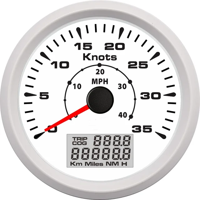 85MM Boat Vessel Yacht GPS Speedometers 0 35knots Speed Odometers 0