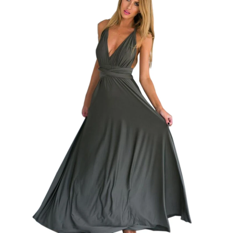 Сексуальное женское многослойное платье-трансформер Boho Maxi Club Бандажное платье для вечеринок подружек невесты Infinity Robe Longue Femme - Цвет: A7