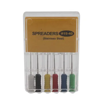 

1 Pack(6pcs)Dental Tapered Finger Spreaders 25mm #15-40 Endo Root Canal Files Hand Use Stainless Steel