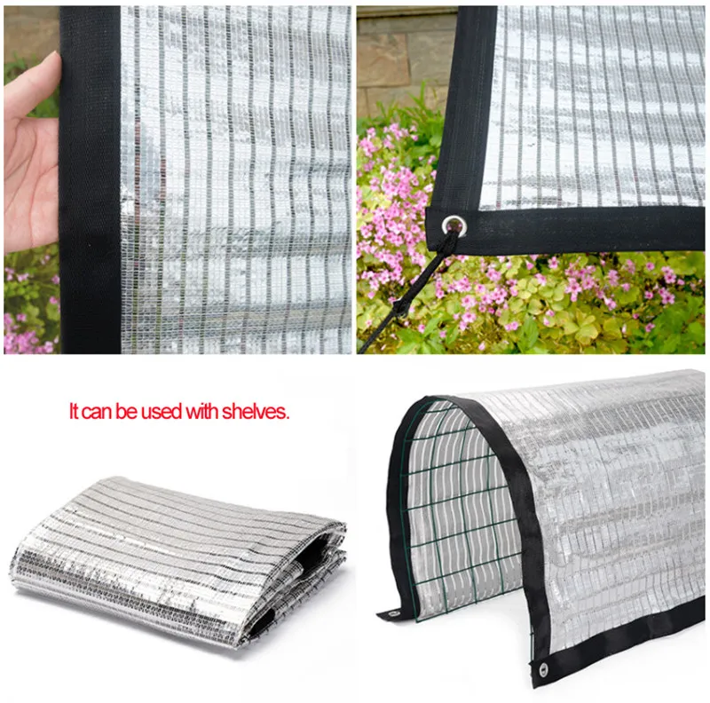 Multi size Silver Reflective Aluminum foil sunshade Heat insulation still bright light sewed up the edges Sun Shelter net_voghion.com