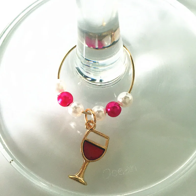 Wine charms 6PCS New Fashion Design Wine Glass Charms Rings Marker Christmas Party Bar Table Decorations Christmas Gift