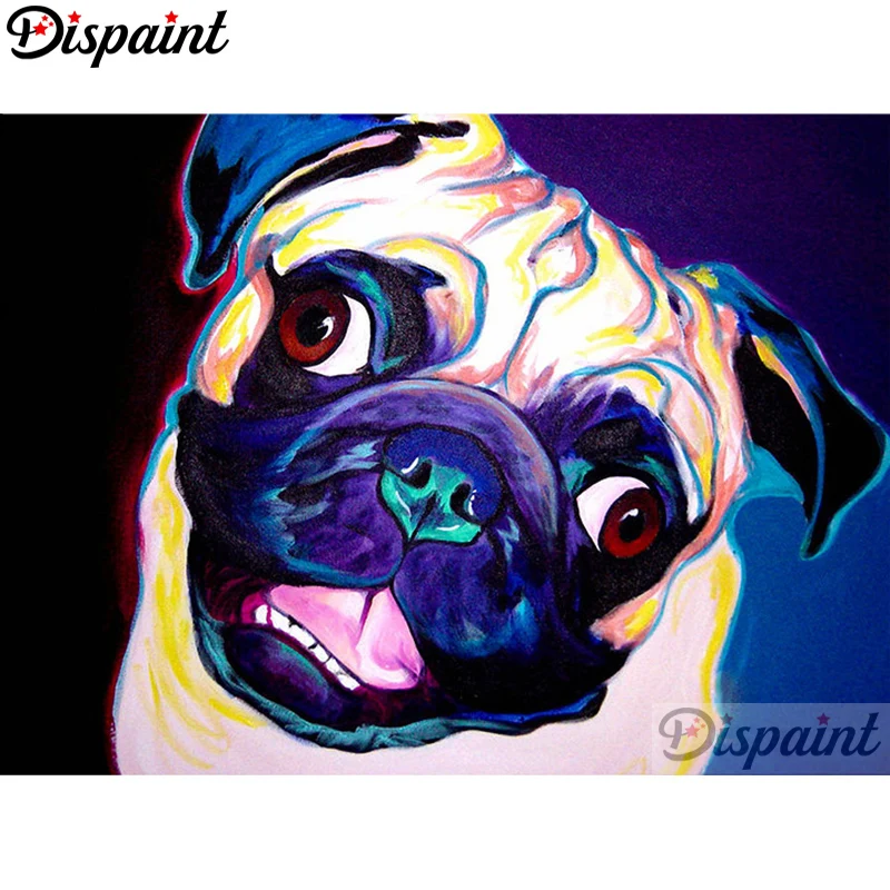 

Dispaint Full Square/Round Drill 5D DIY Diamond Painting "Cartoon color dog" 3D Embroidery Cross Stitch Home Decor Gift A01020