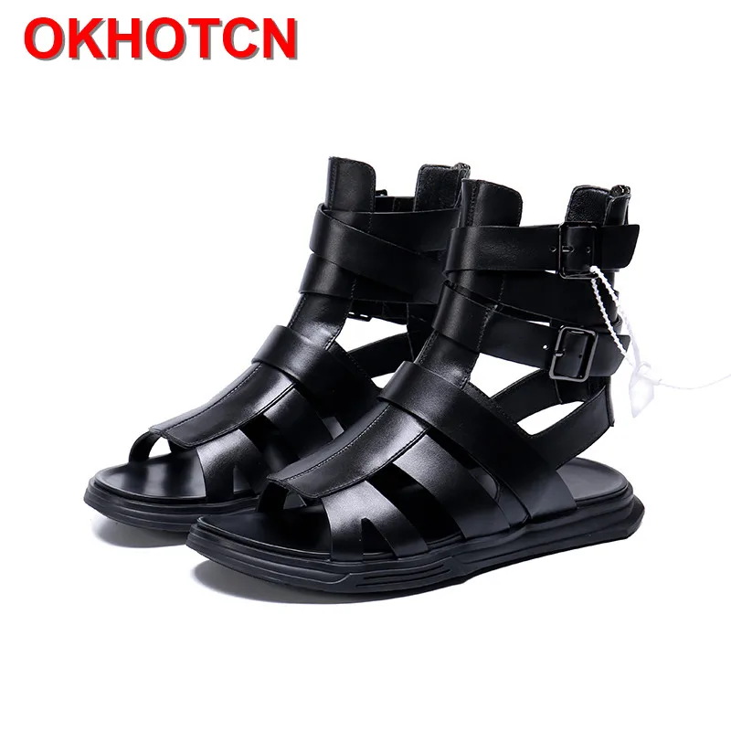 Retro Italian Roman Gladiator Men/'s Casual Buckle Leather Slippers beach sandals
