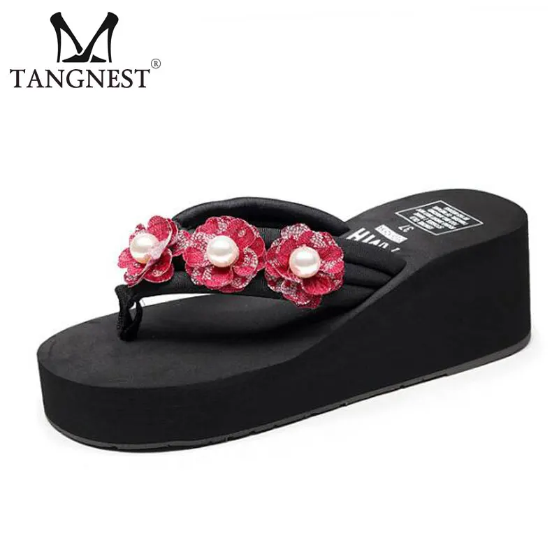 platform beach flip flops