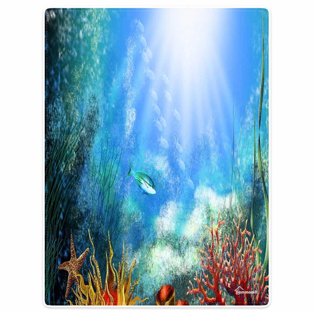 

Blanket Comfort Warmth Soft Plush Easy Care Machine Wash Ocean colorful camouflage coral fish starfish Sofa Bed Throw blanket