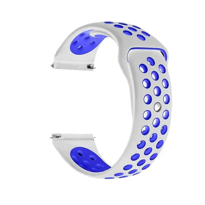 Фирменный силиконовый ремешок для xiaomi huami Amazfit bip Watch Band 20 22 мм для samsung gear sport S3 S2 Frontier Classic SM-R760/R770 - Цвет ремешка: 26 White blue