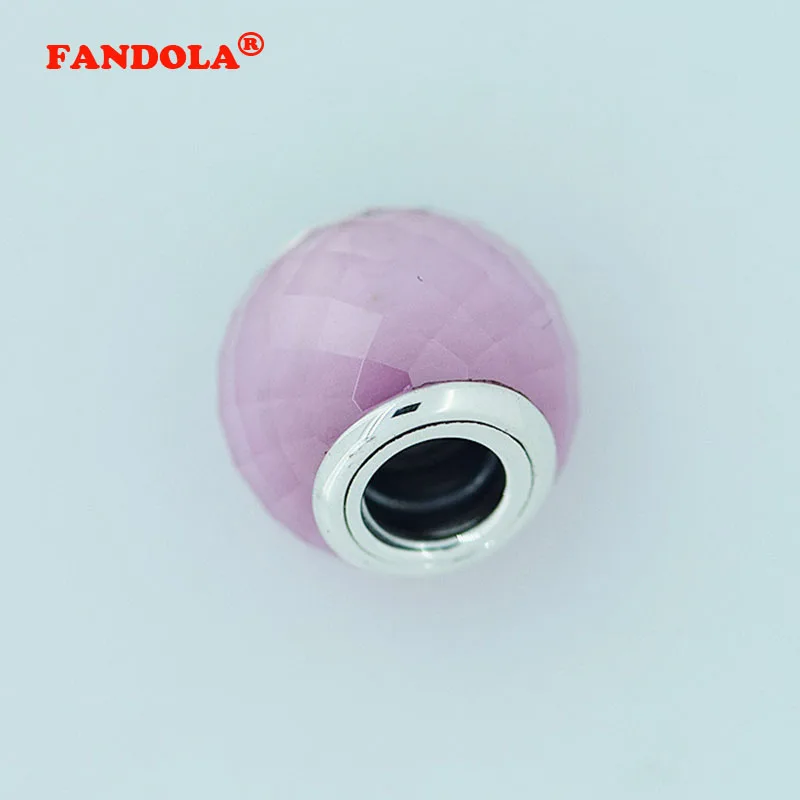 Подходит для браслетов Pandora с подвесками абстрактные граненые бусины розовым
