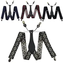 20 цветов мужские кожаные подтяжки с 4 зажимами регулируемые однотонные черные/серые/синие брюки эластичный ремень дедушка подарки 3,5 см