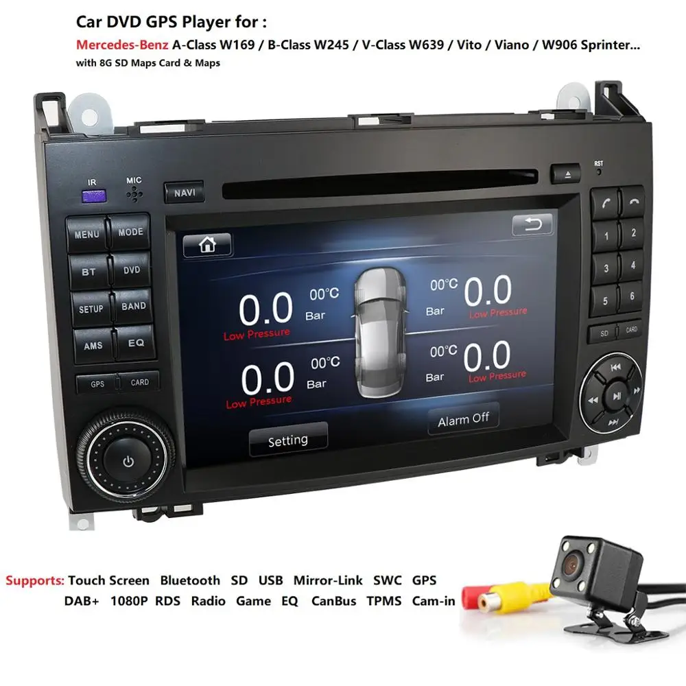Cheap 2 Din 7 Inch Car DVD Player For Mercedes/Benz/Sprinter/W209/W169/Viano/Vito/B200 DAB BT GPS Navigation Radio RDS BT Mirrorlink 4