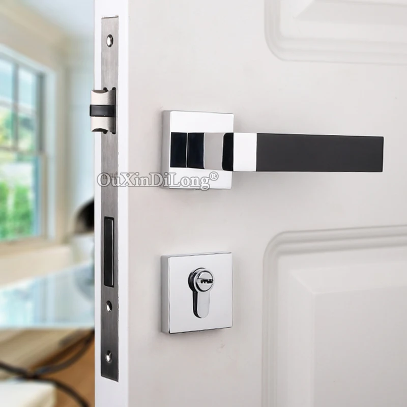  Top Designed European Mute Mortise Door Lock Set Interior Entry Silent Door Lever Lock for Living R - 33032797312