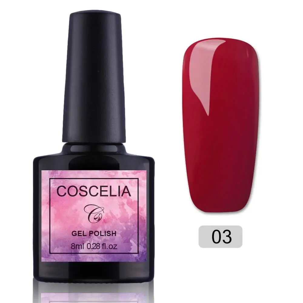 COSCELIA, 8 мл, чистый дизайн ногтей, УФ светодиодный Гель-лак для ногтей, вылеченный УФ светодиодный светильник, впитывающий лак, гель для маникюра - Цвет: NO.3