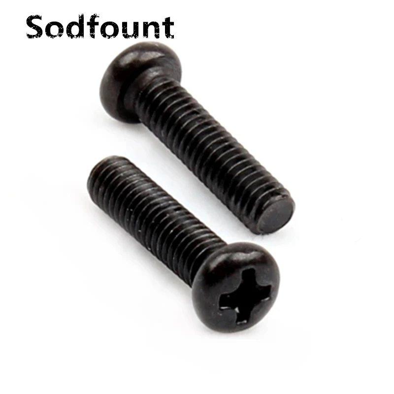 

100pcs/Lot Cross round head screw M1.2/M1.4/M1.7 PM Phillips pan head iron black precision electronic small screw