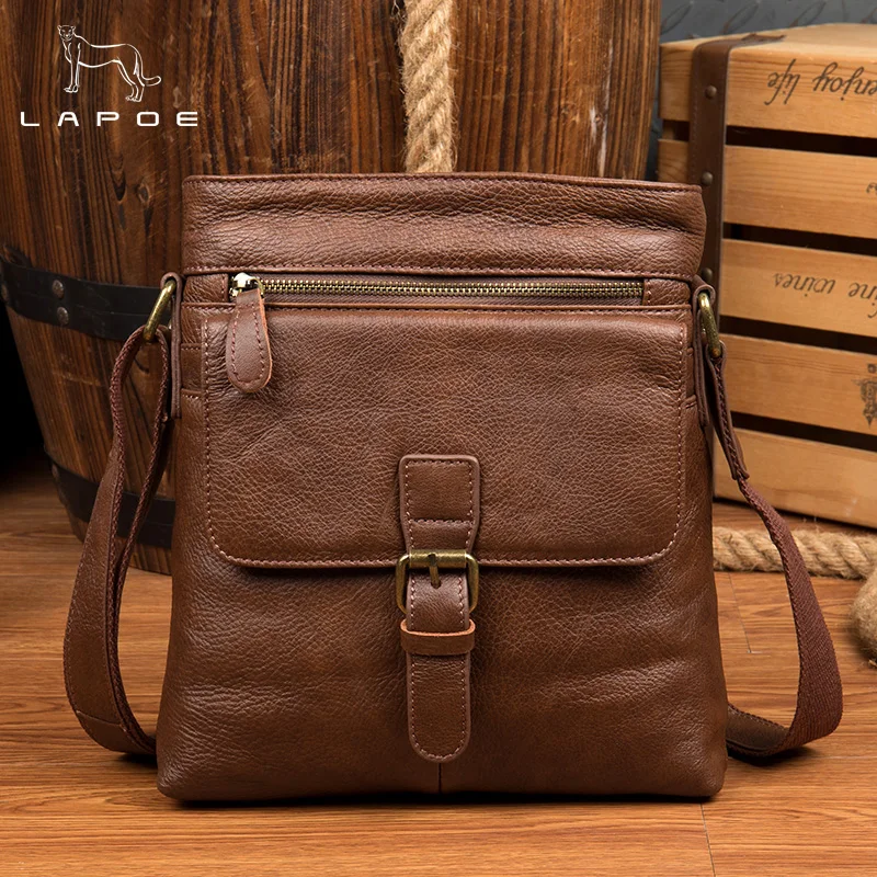 

Men's Leather bag Genuine Leather men Bag male Shoulder Crossbody Bags Casual Handbags Small Flap Men Messenger Bags