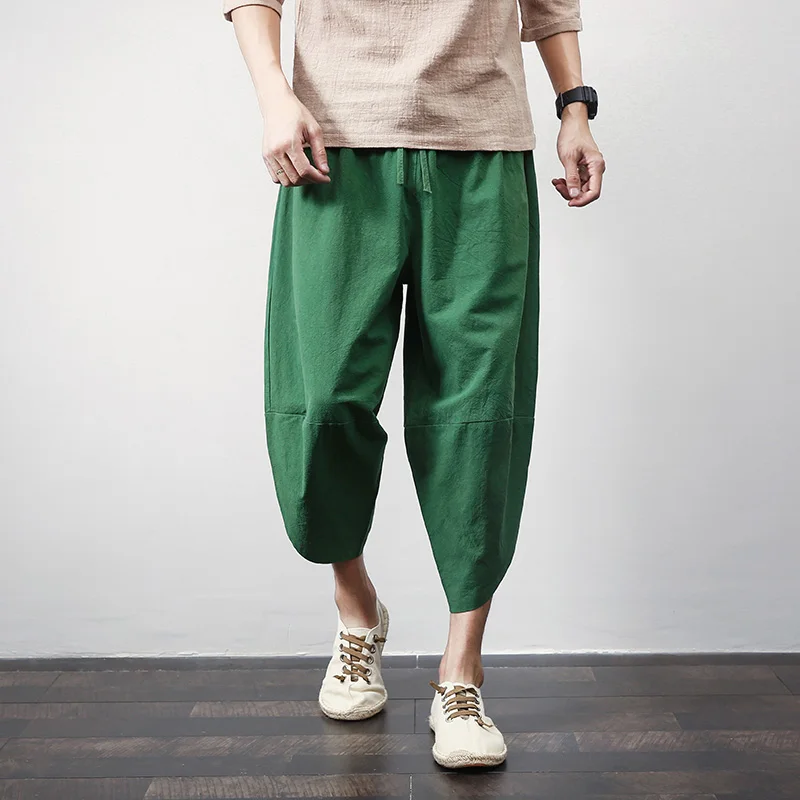 2019 Summer Calf-Length Loose Pants Men Japanese Streetwear Joggers Hip Hop Sweatpants Male Trousers 4XL 5XL | Мужская одежда