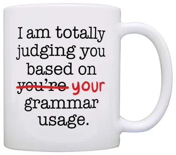

Funny Grammar Mugs I'm Judging You Based On Your Grammar Usage Gift Coffee Mug Tea Cup White