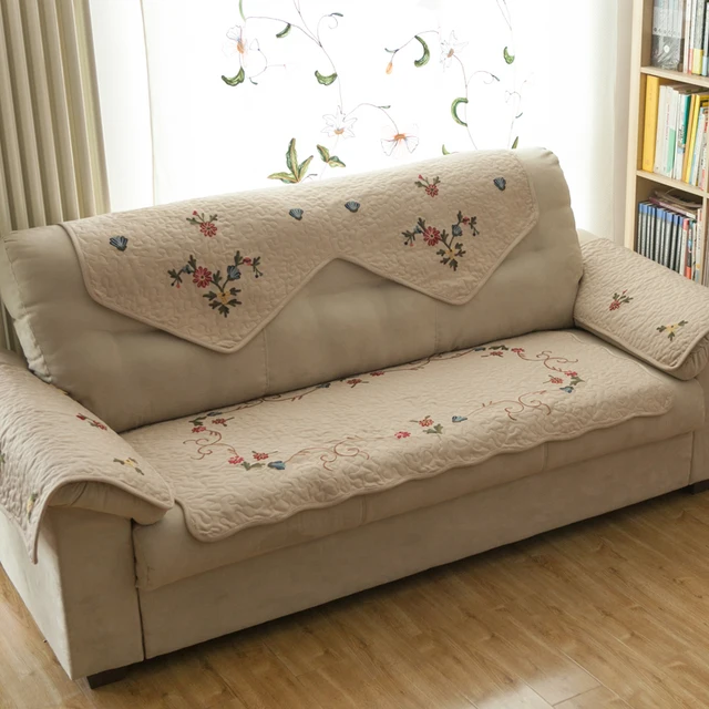 Tarohome Sofa Cover For Living Room Artificial Embroidery Non Slip Tarohome Sofa Cover For Living Room Artificial Embroidery Non Slip Cushion New Design Flower